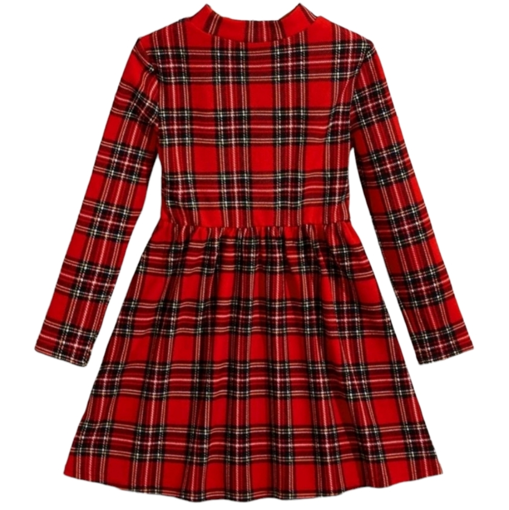 Girl's Red Plaid Dress - Picture 2 of 6